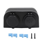 12V/24V Dual Socket Cigarette Lighter Charger Panel with 2 Hole Installation for Vehicles and Marine Use