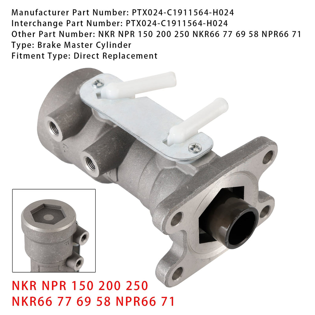 08/2000-01/2003 Isuzu NPR250 NPR NPR71 2 Door Truck 4.6L Diesel Brake Master Cylinder PTX024-C1911564-H024 NKR66