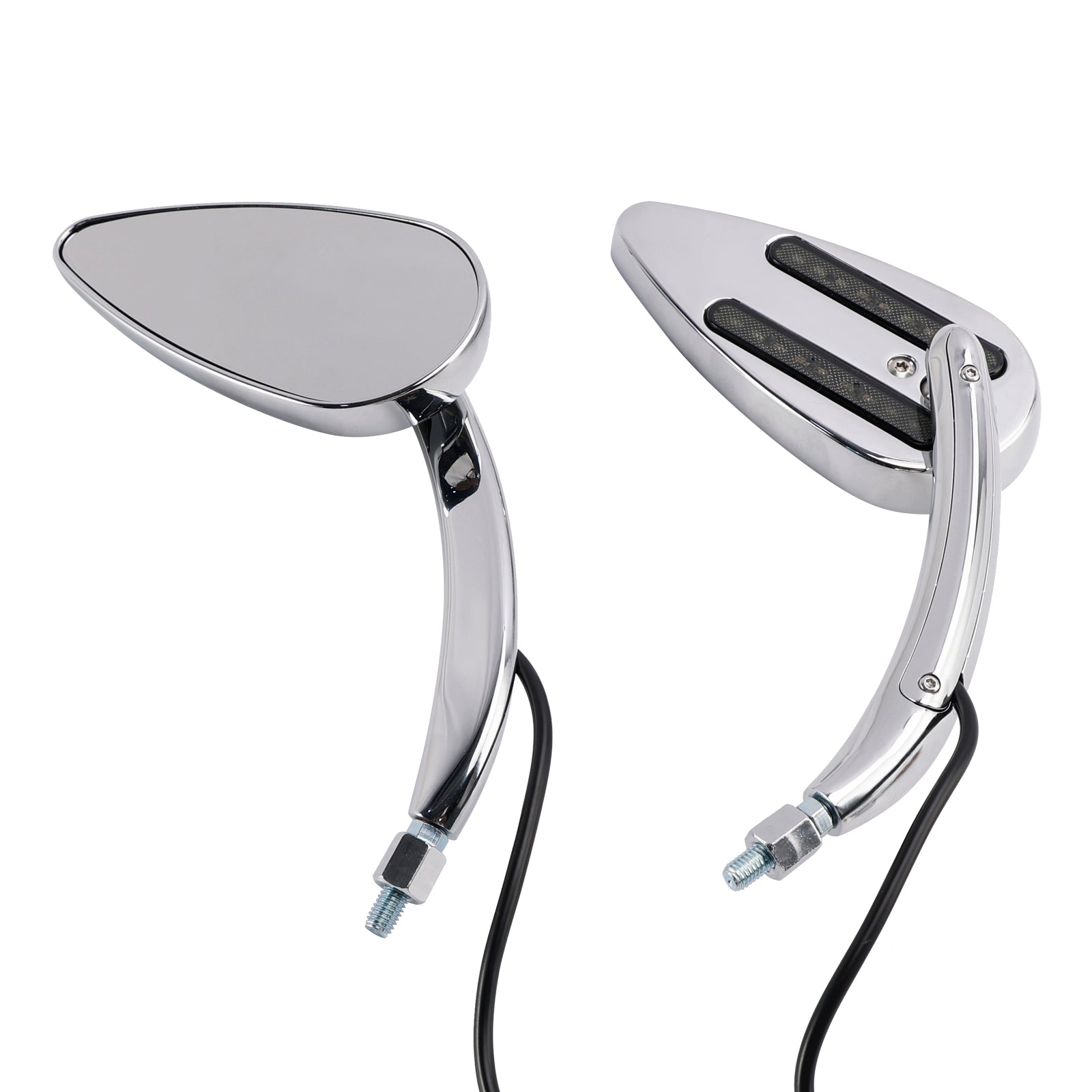 1990-2021 Harley Electra Street Road Glide Chrome LED Turn Signal Mirrors