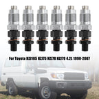 Toyota HZJ Series 6-Piece Fuel Injector Set 23600-19075 for 1990-2007 Models