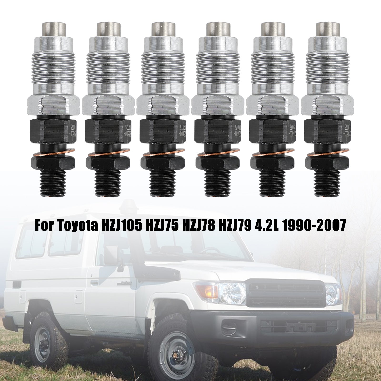 Toyota Land Cruiser HZJ 1990-2007 Six Fuel Injectors OEM Part 23600-19075