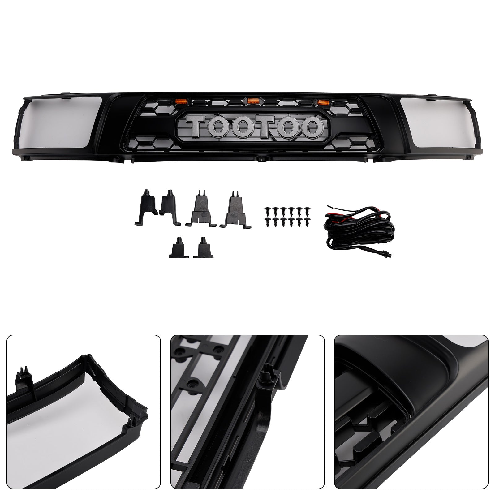 1992-1995 Toyota 4Runner Matte Black LED Front Bumper Grille Insert