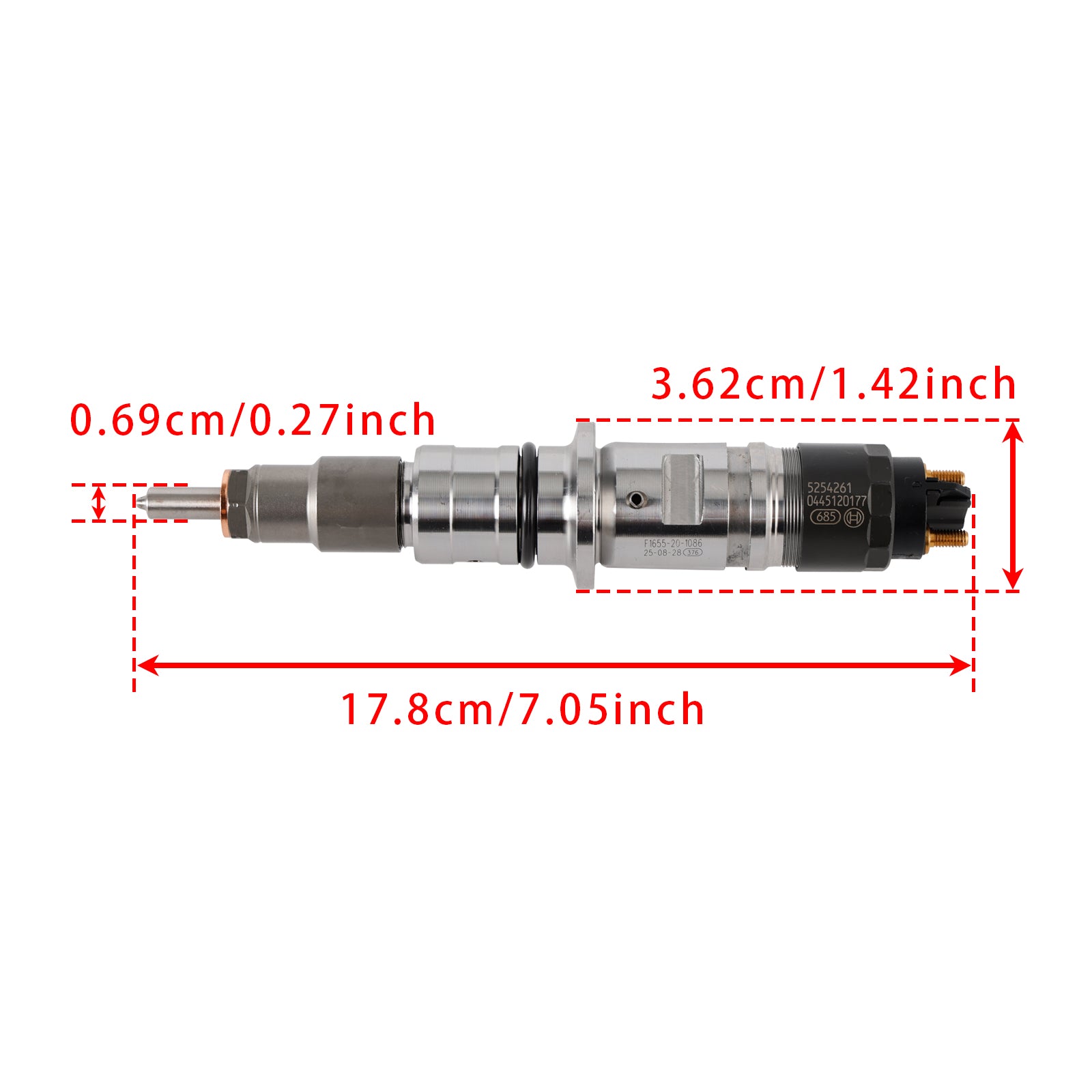 Cummins ISB QSB Fuel Injector 0445120177 5254261 for 4.5L 6.7L Diesel Engines