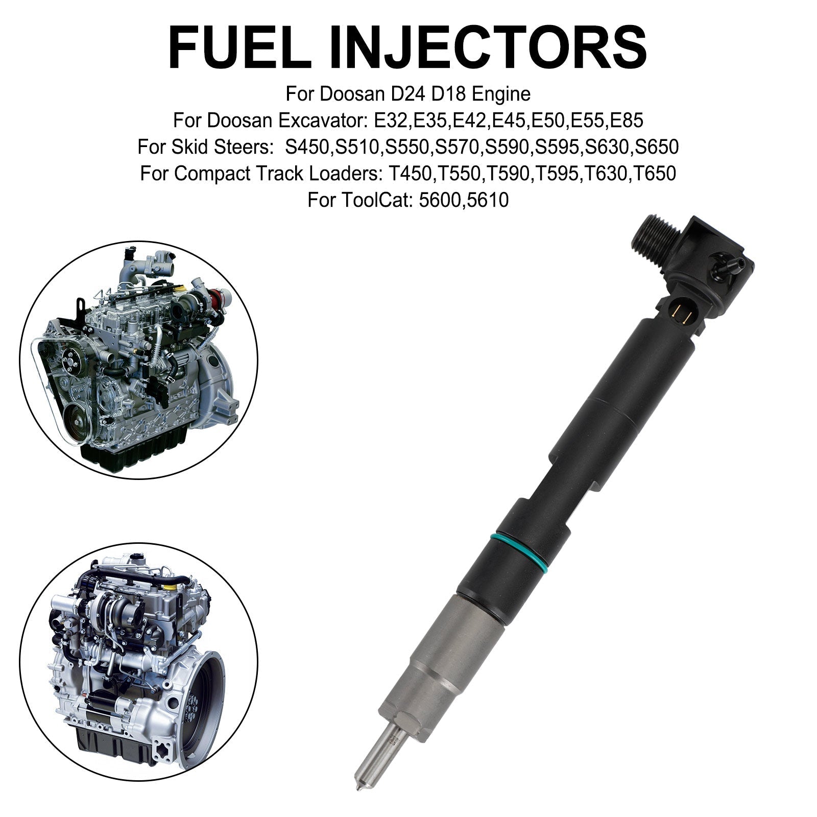 Single Fuel Injector Assembly 400903-00074D Bobcat Doosan D24 D18 Motor 28337917 Express Shipping