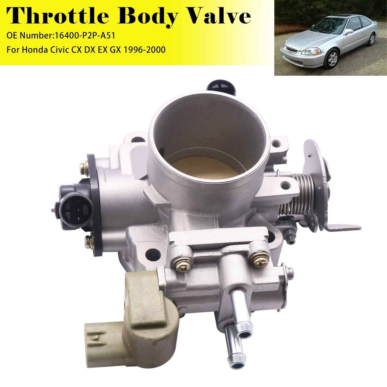 16400-P2P-A51 Throttle Body Assembly for 1996-2000 Honda Civic CX DX EX Models