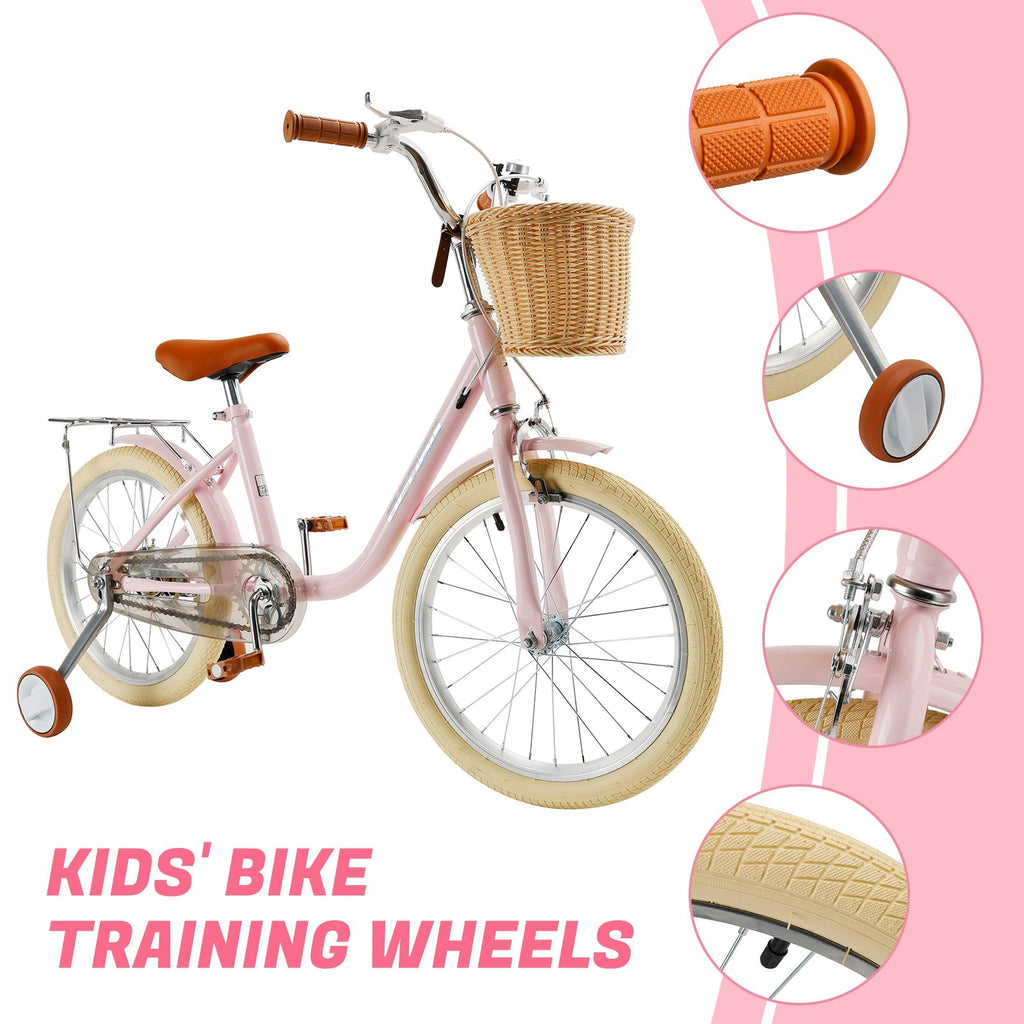 18" Child's Bicycle for 7-9 Year Old Kids Boys Girls Featuring Basket