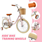 18" Child's Bicycle for 7-9 Year Old Kids Boys Girls Featuring Basket