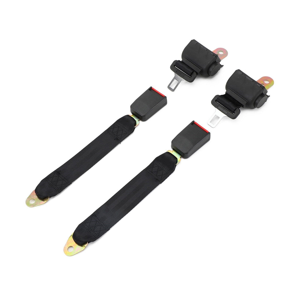 Retractable 2-Point Auto Safety Seat Belt Buckle Universal Fit Adjustable Pair