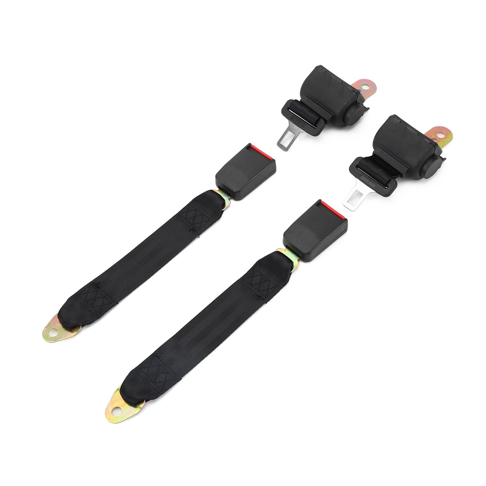 Universal Adjustable 2-Point Retractable Car Seat Safety Belt Buckles 2 Pack