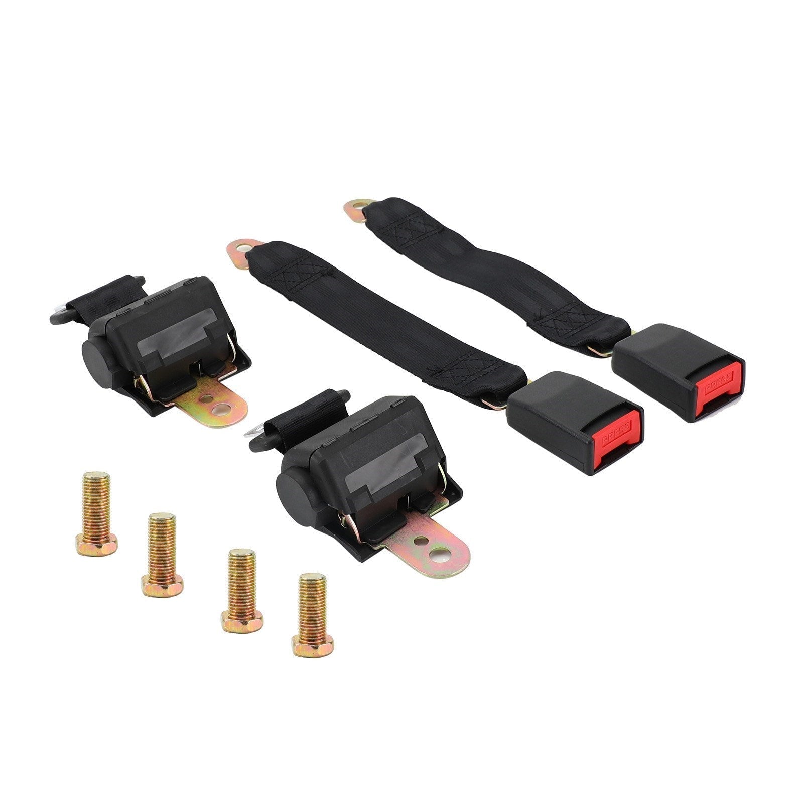 Universal Adjustable 2-Point Retractable Car Seat Safety Belt Buckles 2 Pack