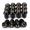 16 Piece 3/8" 24 Tapered Black Lug Nuts Compatible with Polaris Ranger RZR Sportsman XP