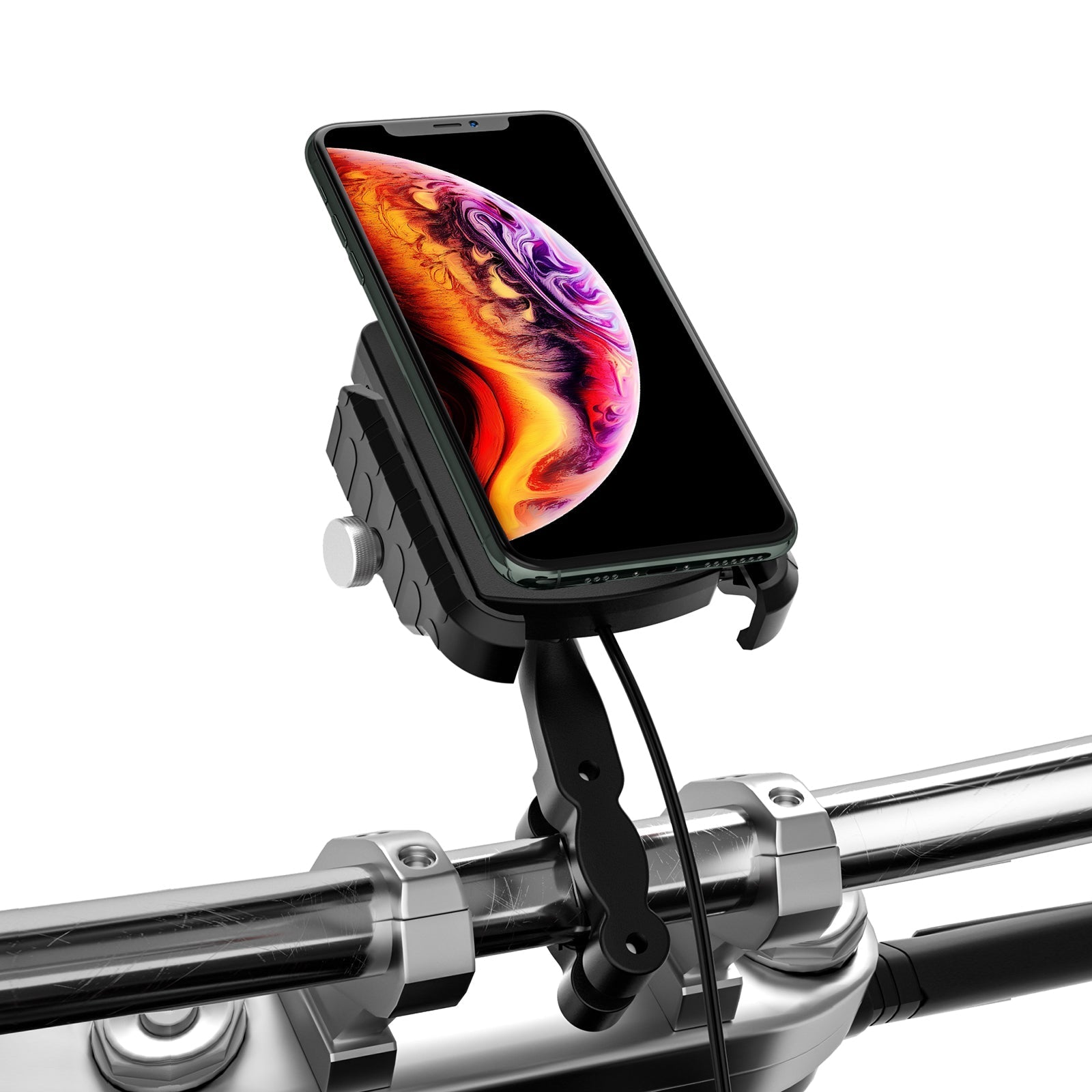 15W Universal Wireless Phone Charge Mount QC3.0 Bracket for Moto Scooter BlackB Generic