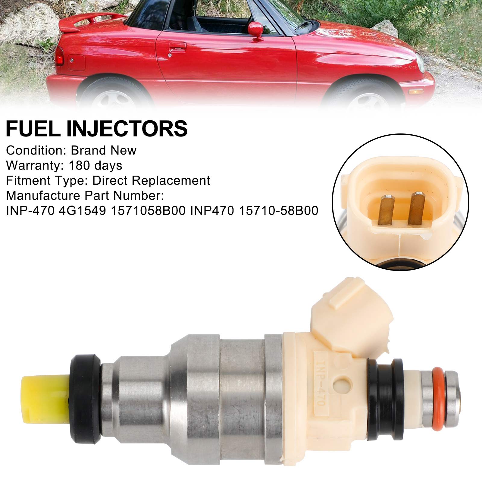 1 Piece INP-470 Fuel Injector Fits Suzuki Sidekick X-90 and Chevy Tracker 1.6L