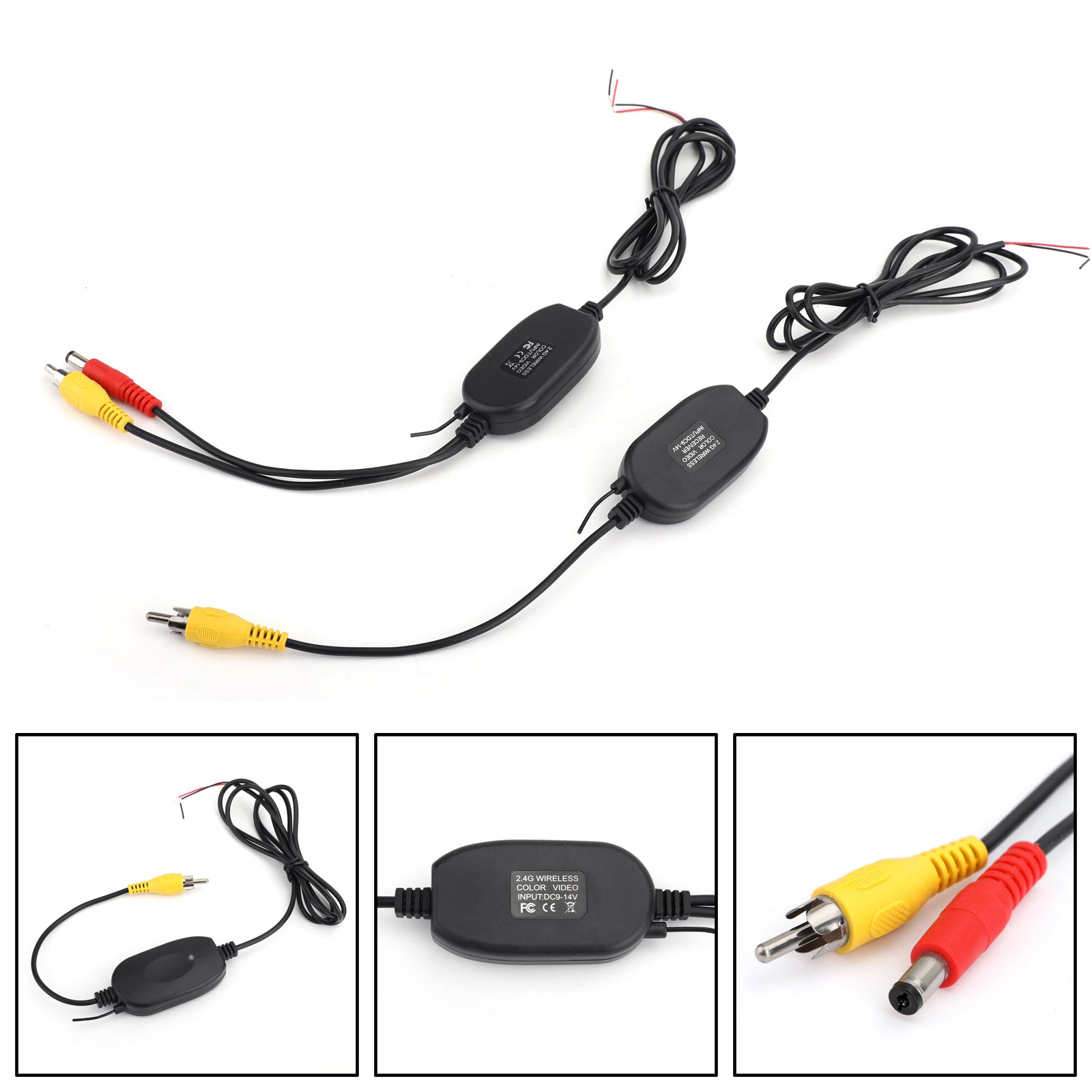 Wireless Video Transmitter Receiver System for Car Backup and Front View Cameras 2.4GHz