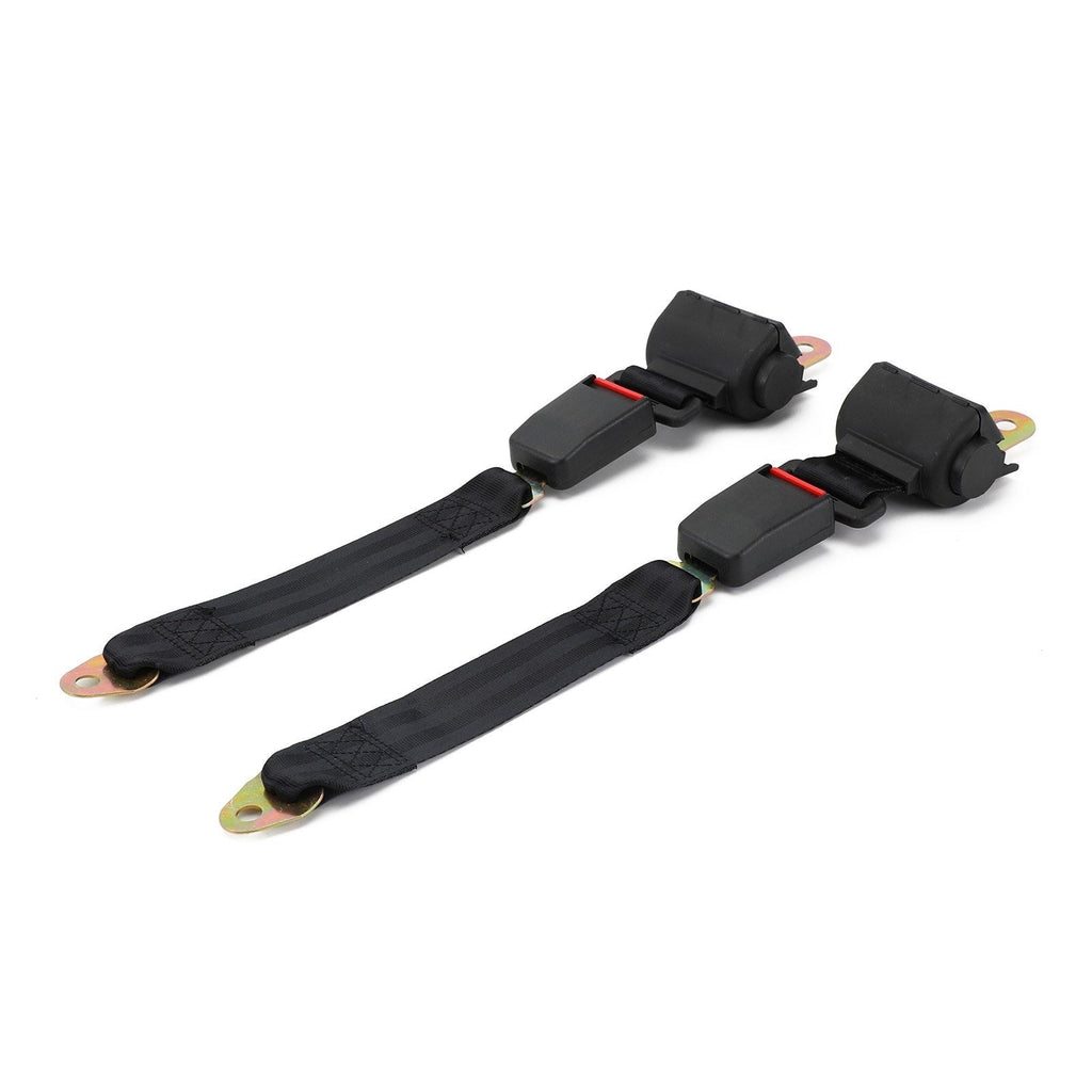 Retractable 2-Point Auto Safety Seat Belt Buckle Universal Fit Adjustable Pair