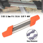 Dual Purpose Chainsaw File Sharpener Kit 5.5mm 7/32" Compatible with Stihl 3/8"P 404"