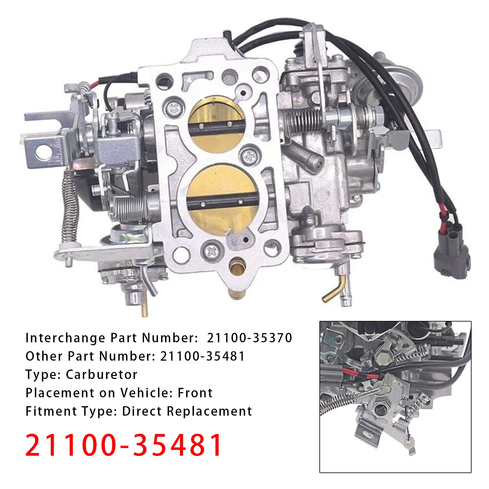 22R Engine Carburetor 21100-35481 Compatible with Toyota 4Runner SR5 Landcruiser 1984-1997