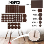 145 Piece Felt Chair Pads Hardwood Floor Protection Furniture Leg Sliders