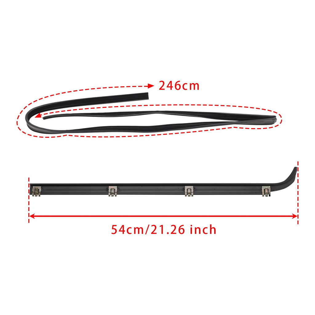 Ford Bronco 1987-1996 Door Window Weatherstrip Seal Belt 4 Piece Set with 2 Piece Seal Kit