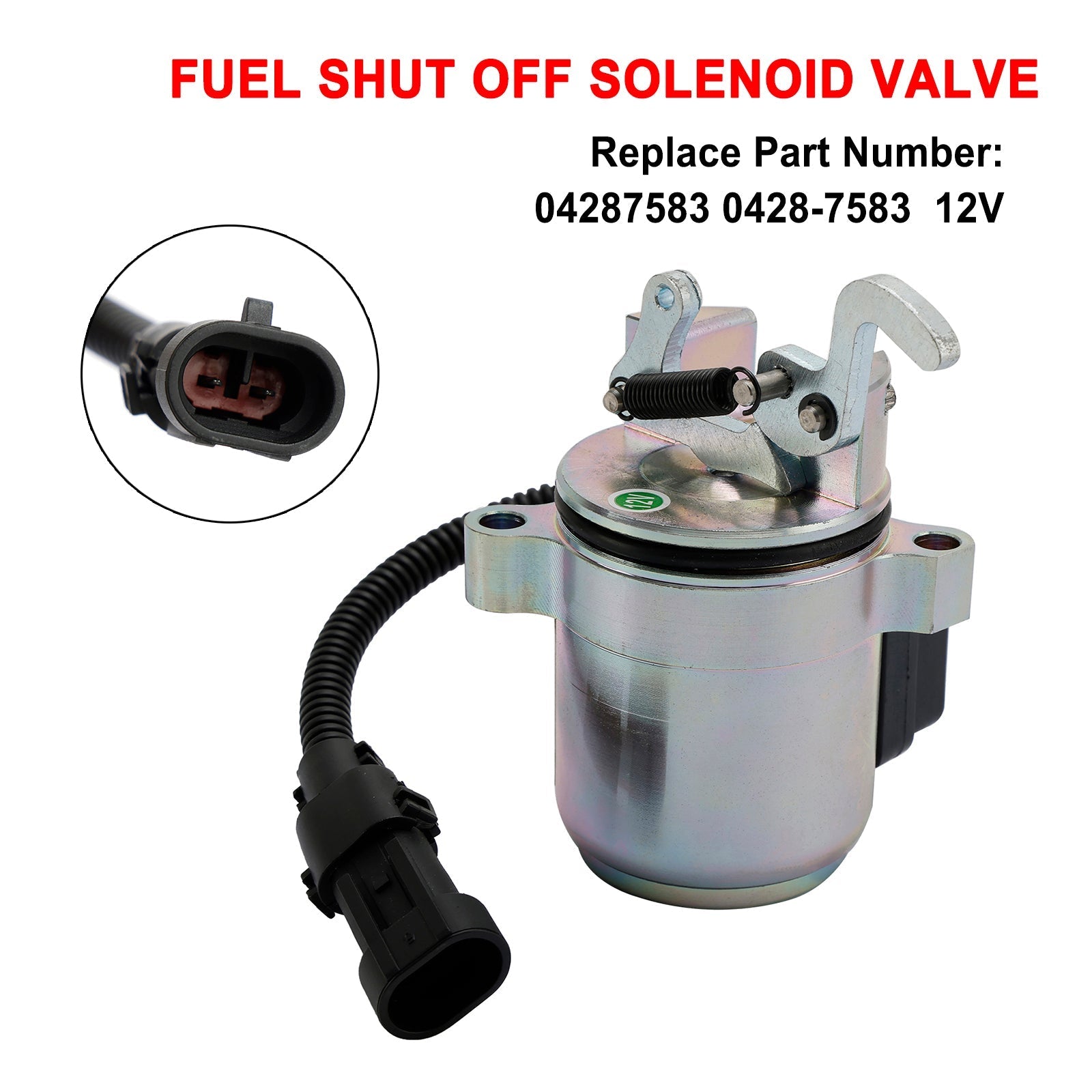 12V Fuel Solenoid Shutoff Valve for Deutz 1011 and 2011 0428-7583 0428-7116