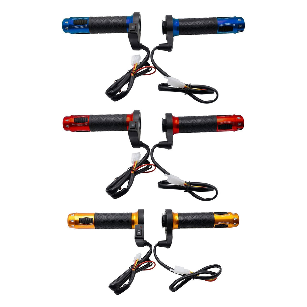 12V Motorcycle Heated Handlebar Grips 22Mm Alu Universal Warmer Gold Generic
