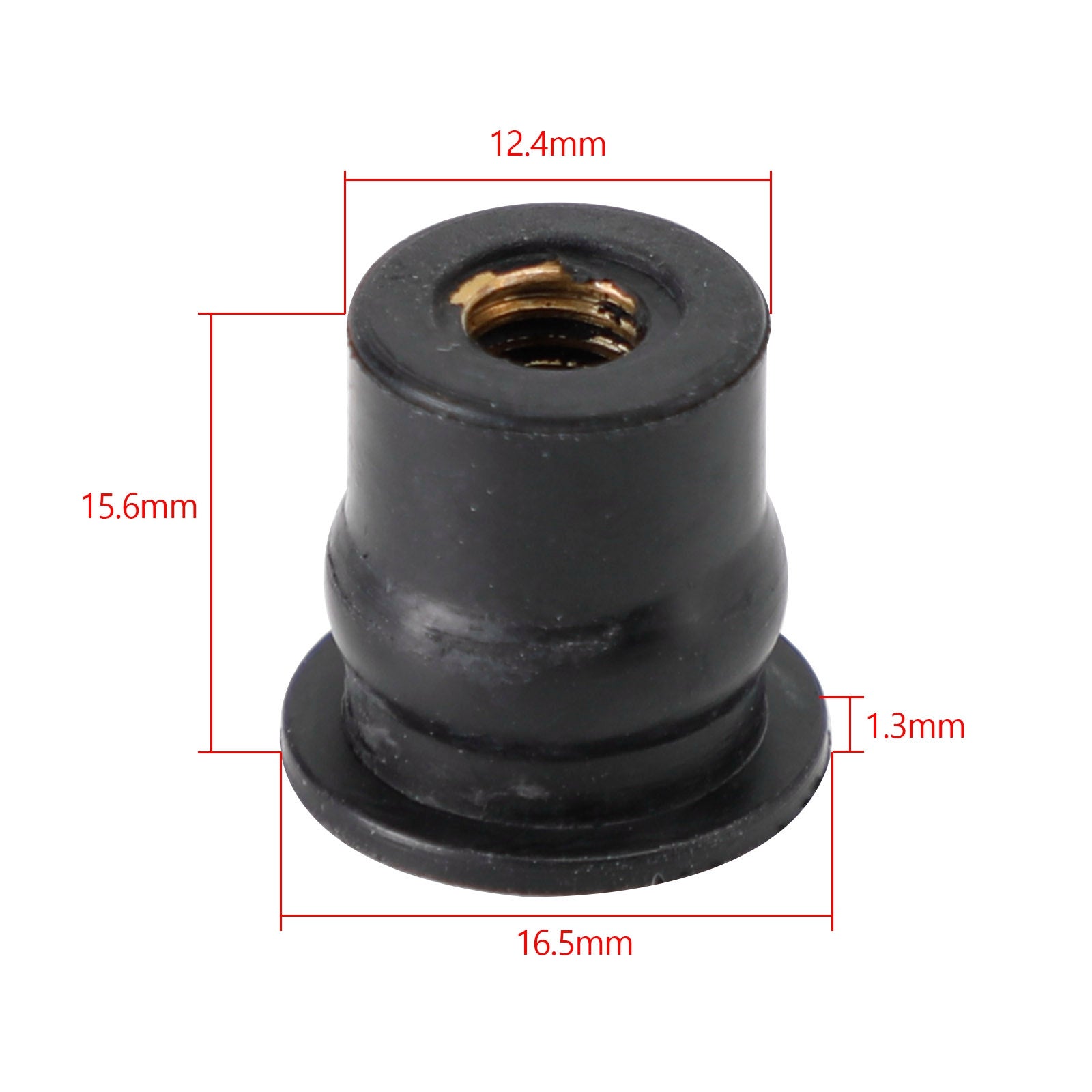 20x M6 Windscreen Fairing Rubber Well Nuts 6mm Thread 13mm Hole Mounting