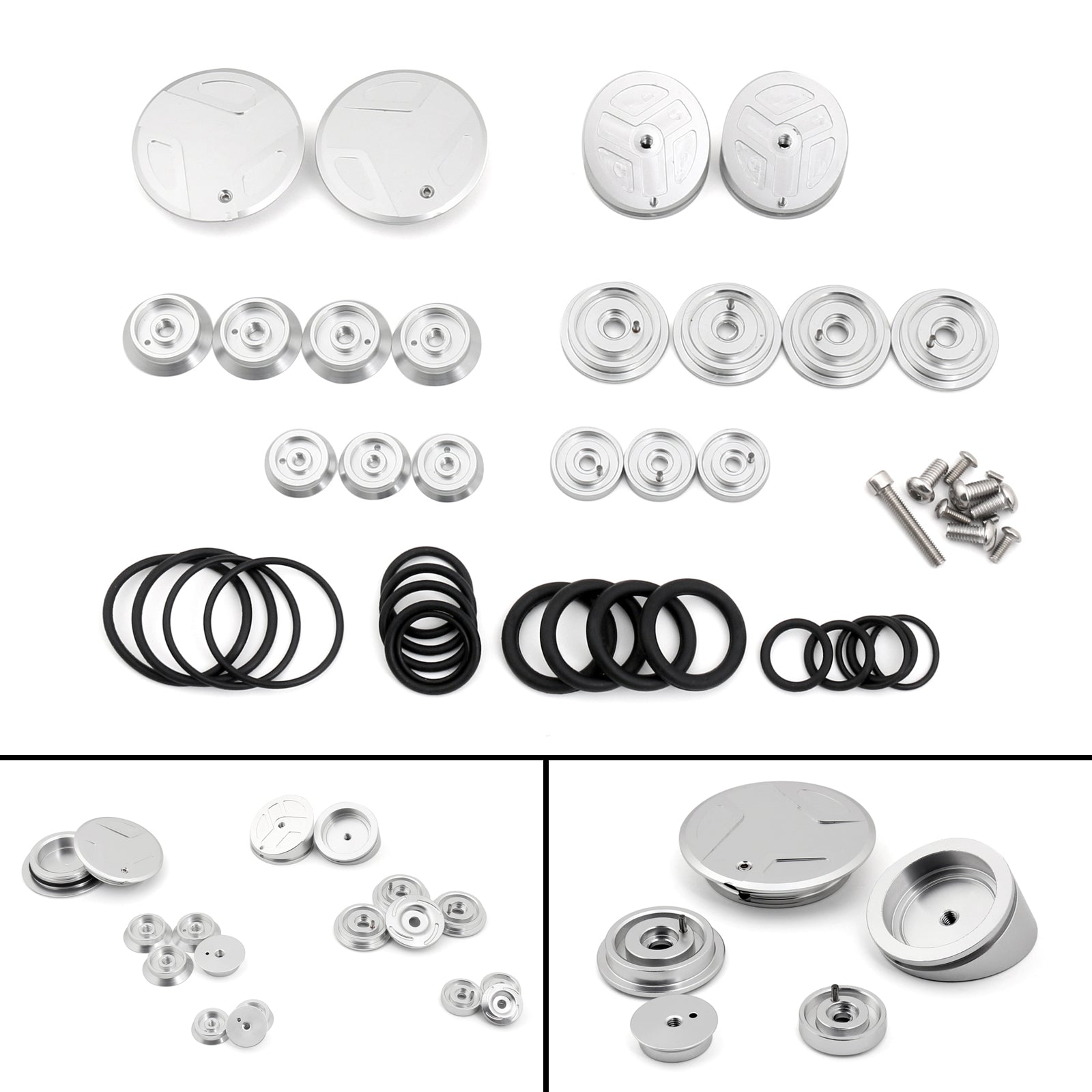 18-Piece Precision CNC Aluminum Side Frame Protection Caps for BMW R1200GS 2013-2019