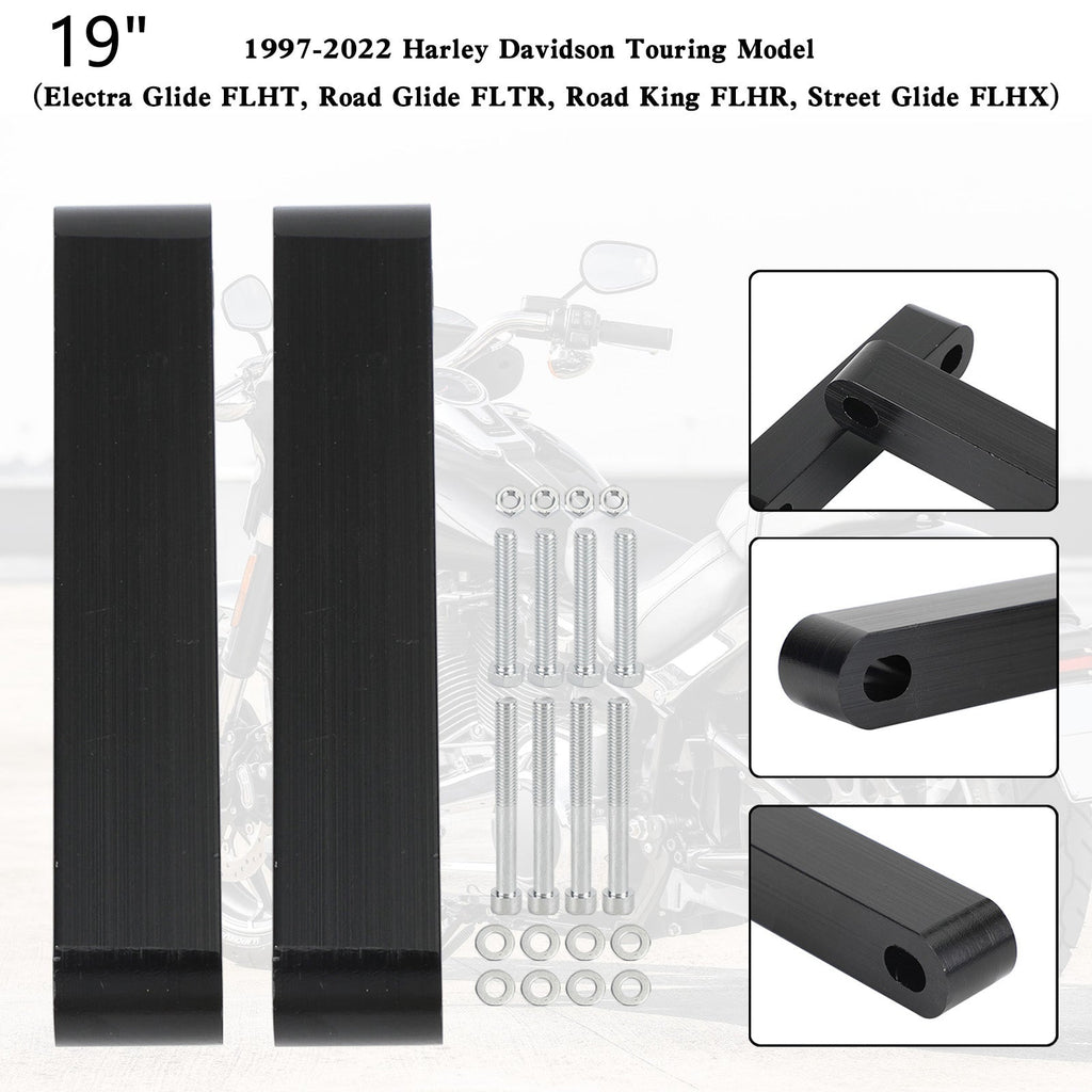 19 21 23 Inch Front Fender Spacer Kit Compatible with 1997-2022 Touring Electra Street Glide Road