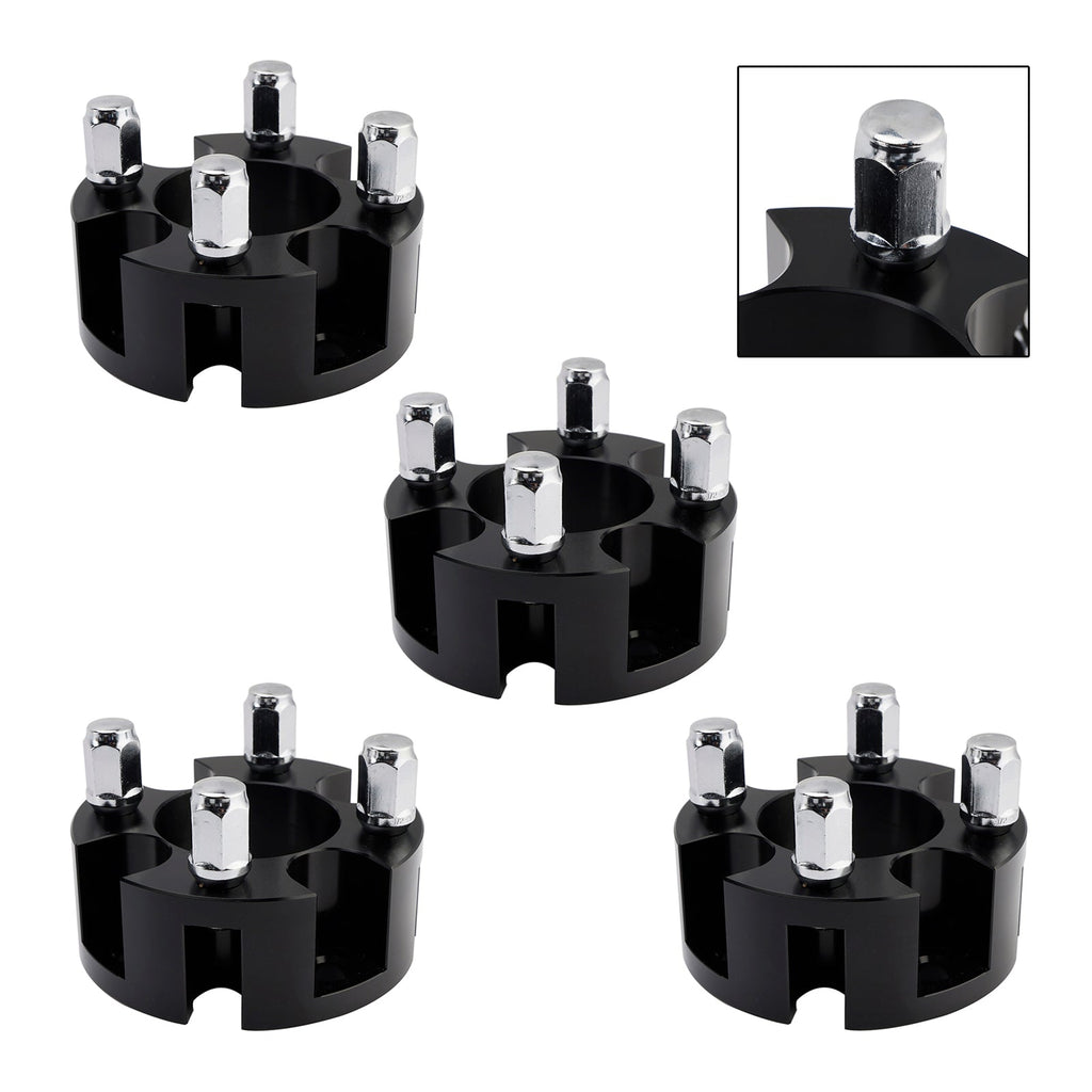 Golf Cart Wheel Spacers 2 Inch Black Lug Nuts Set for Club Car Yamaha EzGo