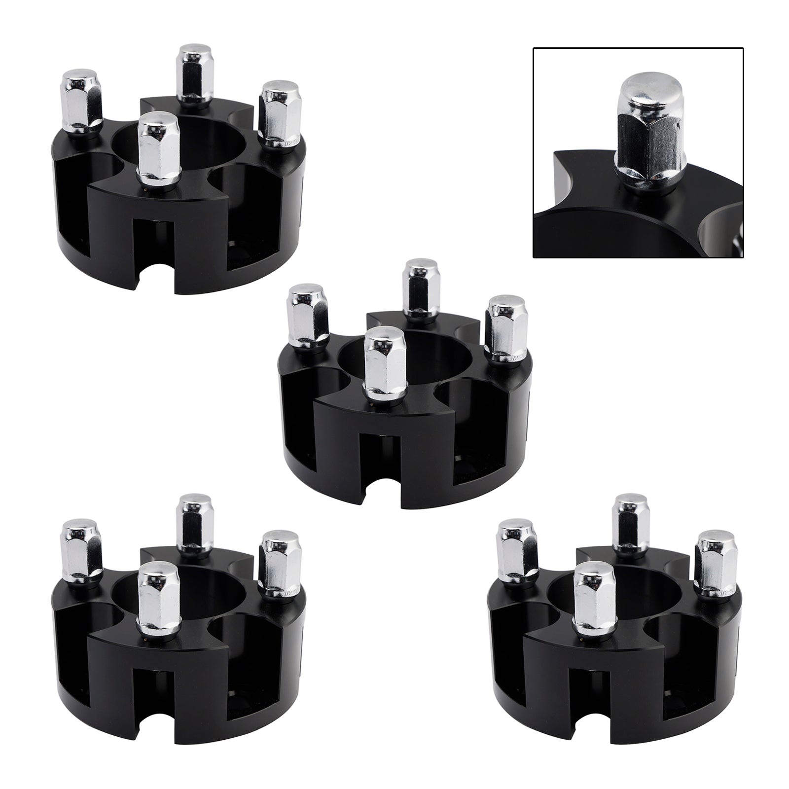 Black Wheel Spacer Kit 2" Lug Nuts Compatible Yamaha EzGo Club Car Golf Carts