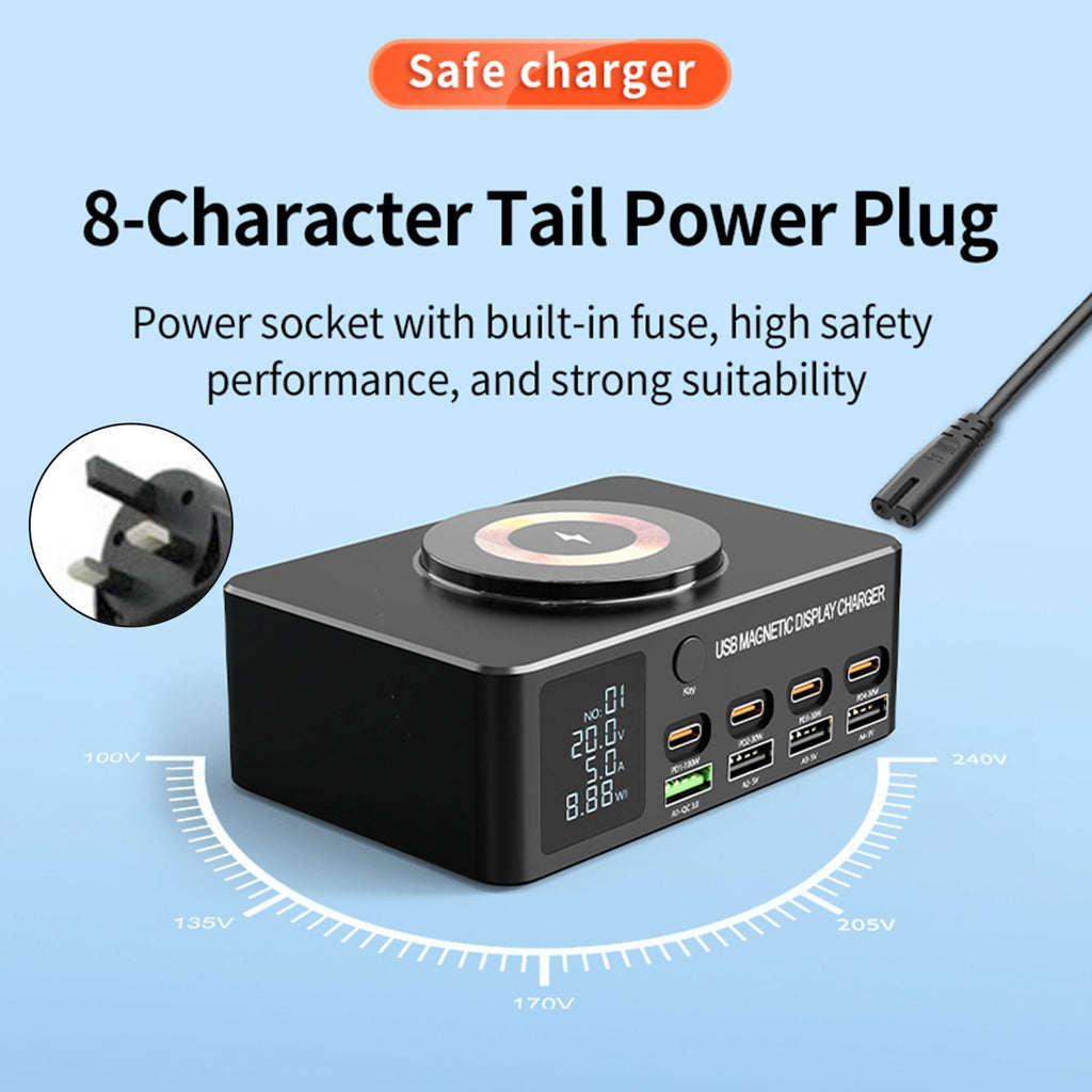 140W Quick Charge PD100W Laptop Intelligent Multi-Port USB Power Adapter UK