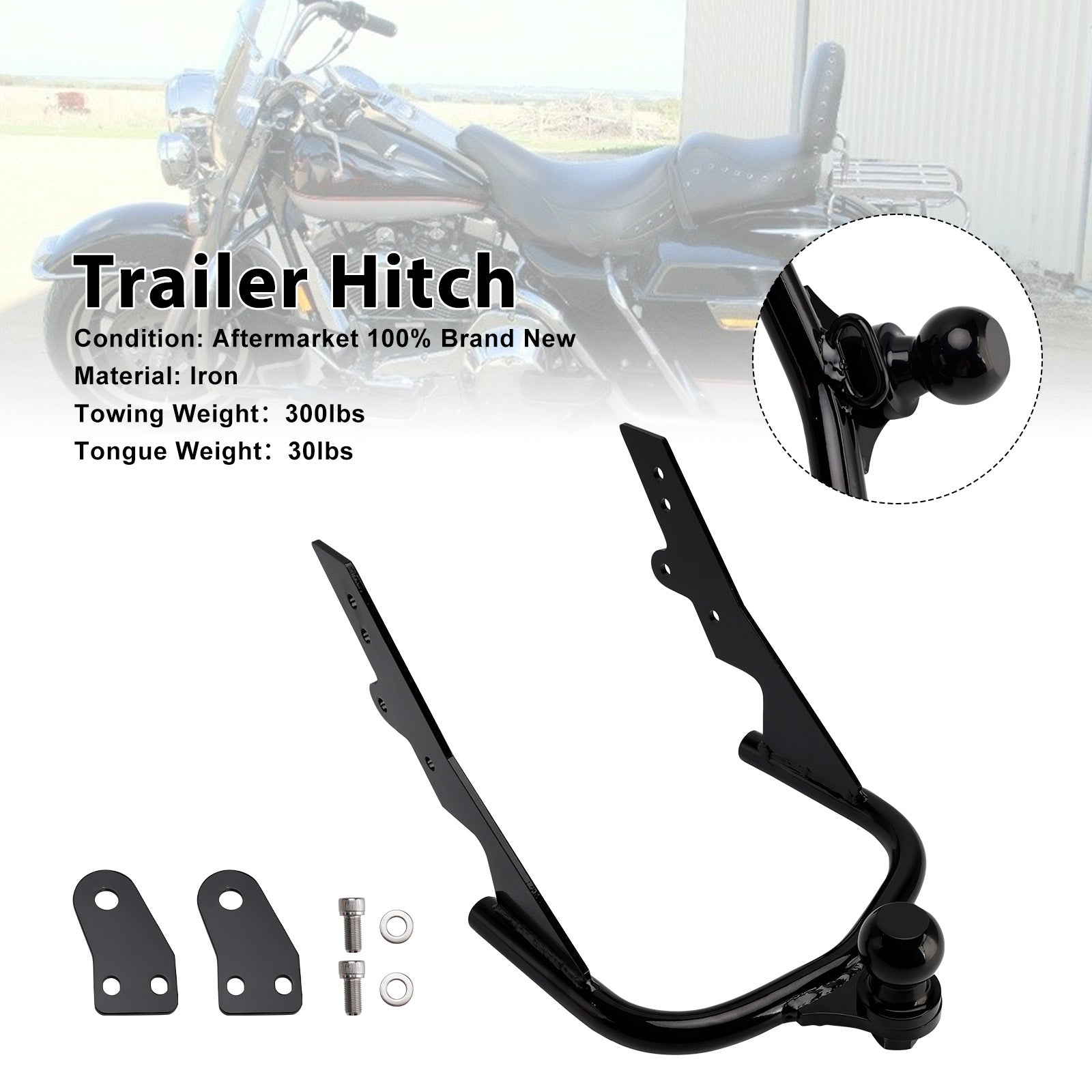1983-2005 Harley Davidson FLHTC Electra Glide Classic Trailer Hitch Ball