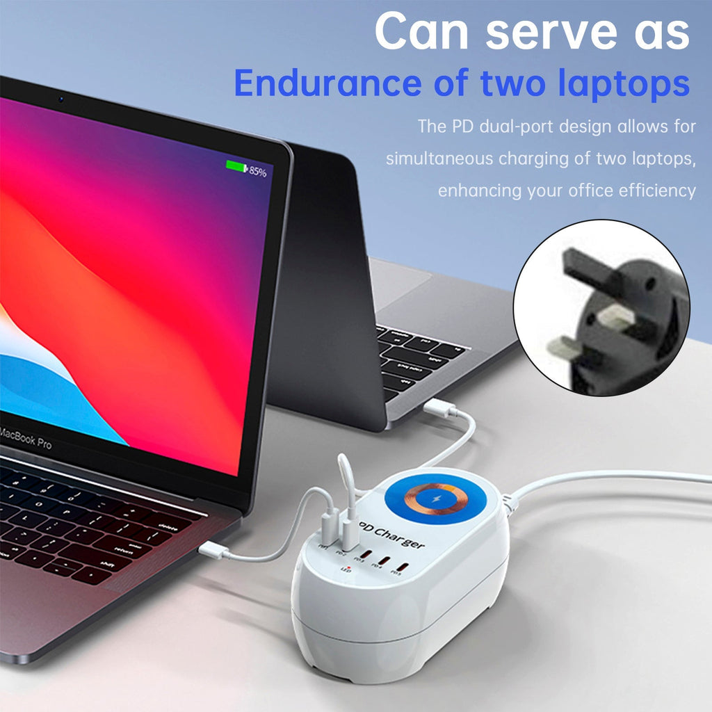 140W Magnetic Wireless Fast Charging Station PD100W for Laptops and Smartphones