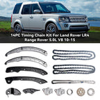 14 Piece Timing Chain Component Kit Compatible with Land Rover LR4 Range Rover 5.0L V8 2010-2015 LR032048 LR072638 LR051013