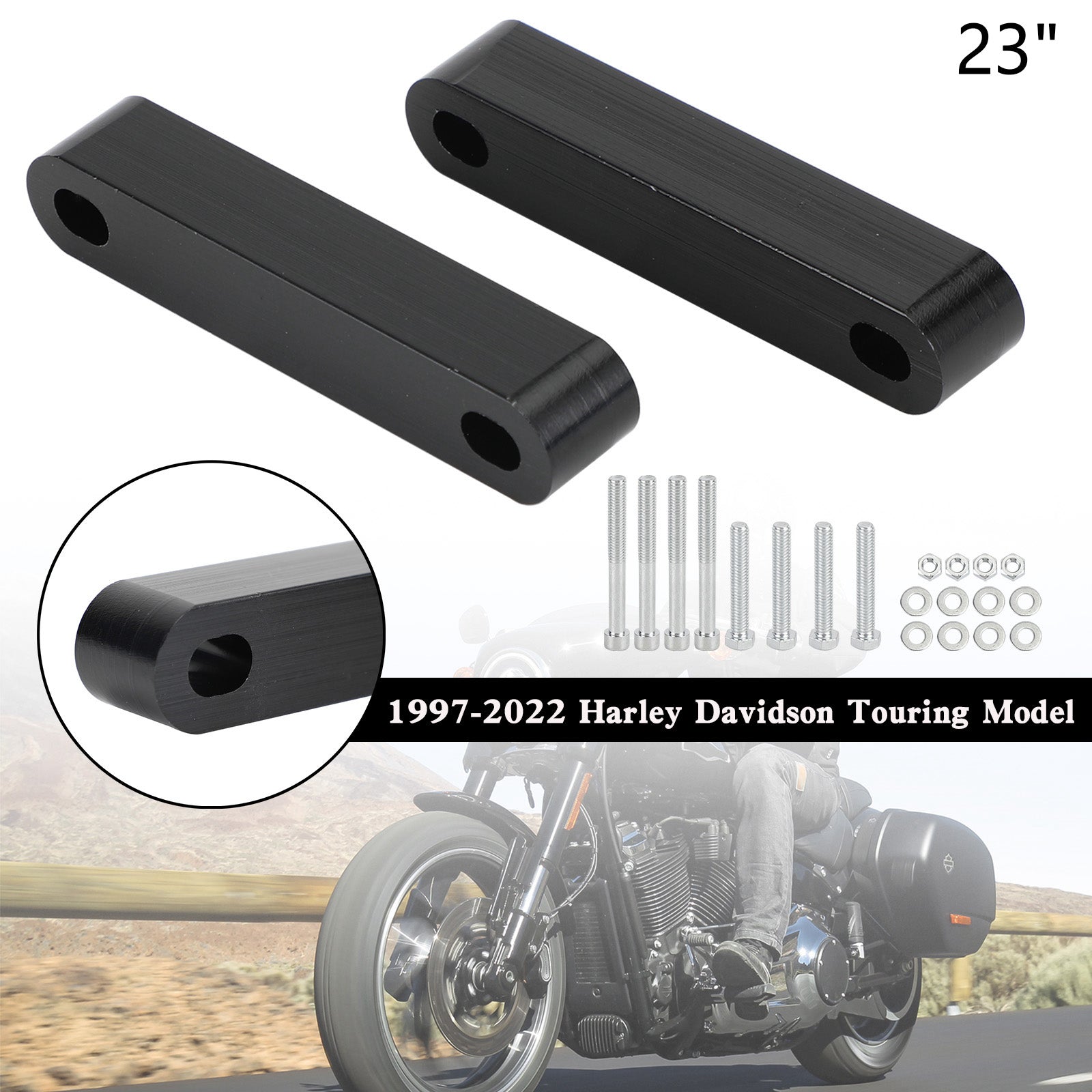 19" 21" 23" Front Fender Spacers for 1997-2022 Touring Electra Street Glide Road