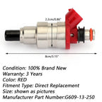 Mazda B2600 MPV 2.6L Fuel Injector G609-13-250 - 1 Piece Generic Replacement