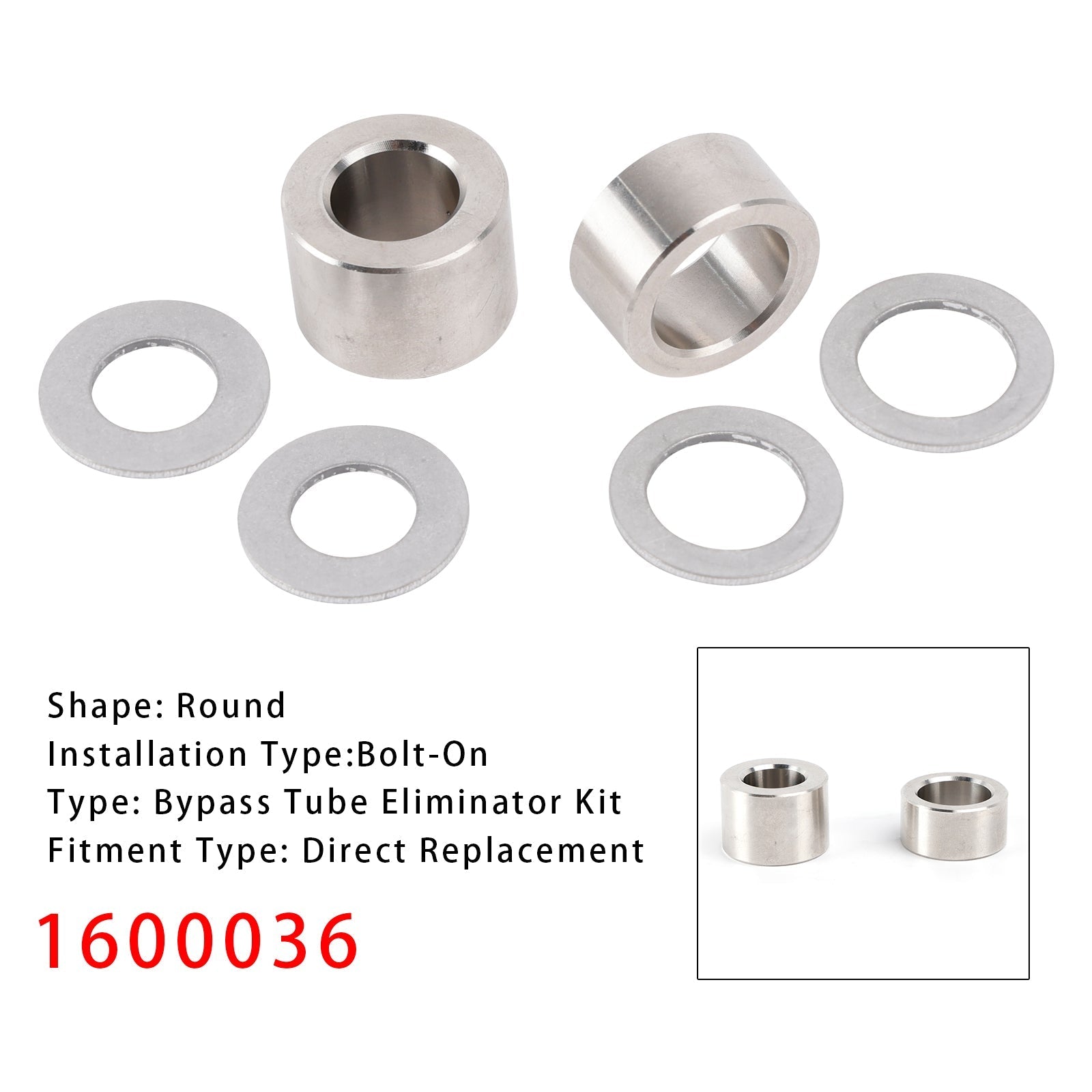 1600036 Aluminum Shunt Bypass Eliminator with Sealing Washers and Tube Assembly