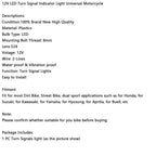 Universal 8mm 12V Motorcycle LED Turn Signal Indicator Light Compatible with Kawasaki