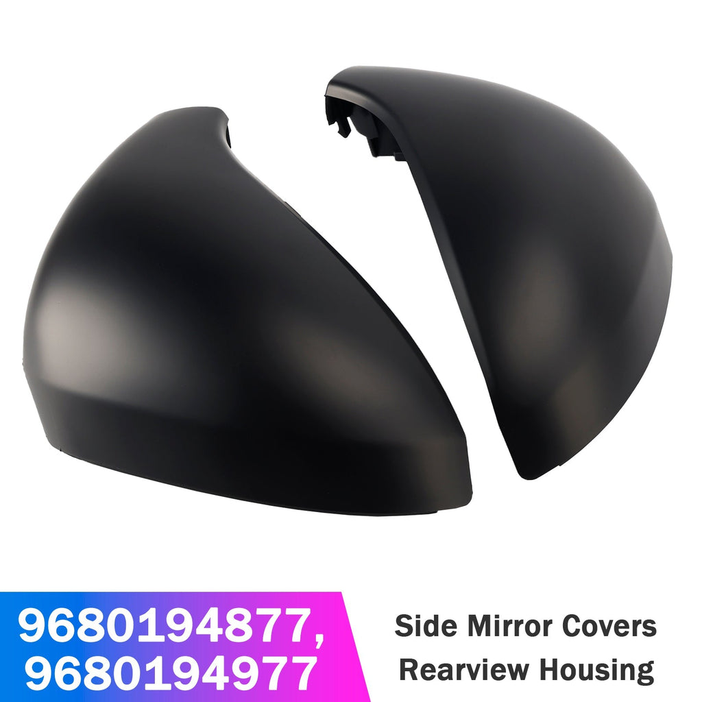 2006-2015 Peugeot 207 Hatchback Matte Black Rearview Side Mirror Housing Covers 9680194877
