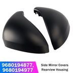 2006-2015 Peugeot 207 Hatchback Matte Black Rearview Side Mirror Housing Covers 9680194877