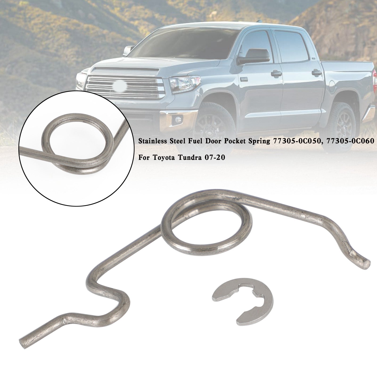 Toyota Tundra Fuel Door Spring Pocket Stainless Steel 07-20 77305-0C050 77305-0C060