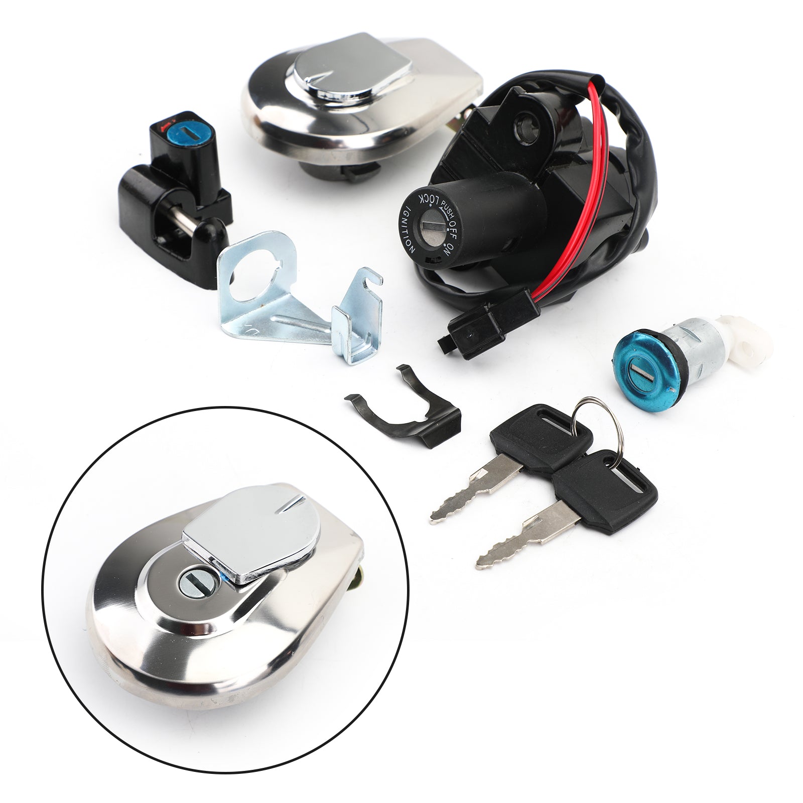 Honda CB 750 NightHawk Ignition Switch with Fuel Gas Cap and Helmet Lock Kit 1991-2003