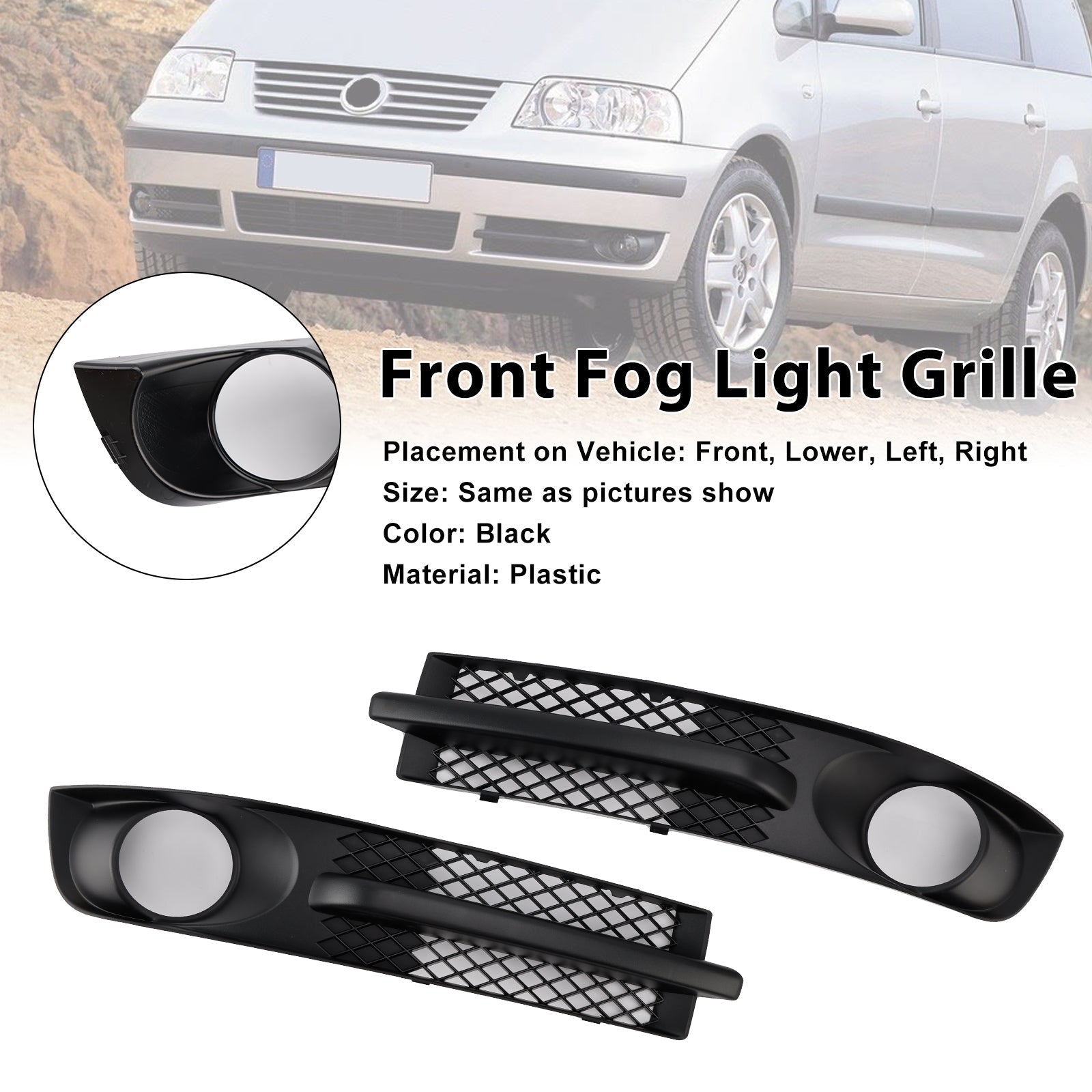 VW Sharan 7M Front Bumper Grille with Fog Light Opening 2000-2010