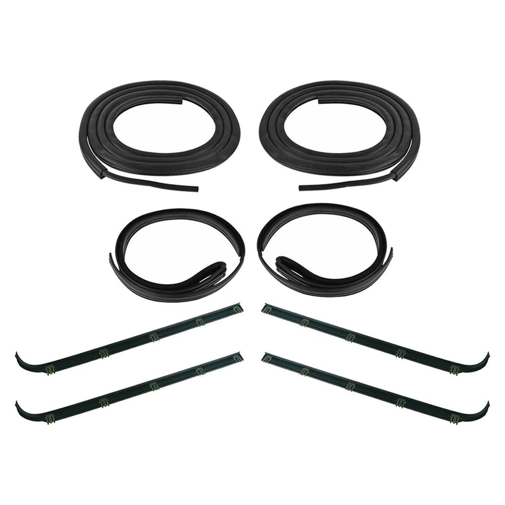 1987-1996 Ford Bronco Front Door Weatherstrip Seal Kit 8PCS Door Window Sweep Weatherstrip Seal Kit