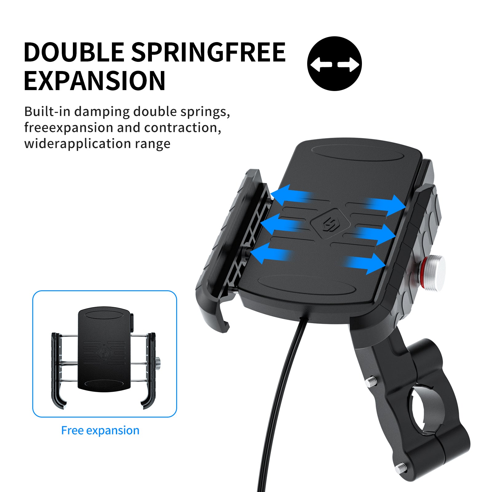 15W Fast Wireless Phone Charger Bracket with QC3.0 for Motorcycle and Scooter BlackB Generic