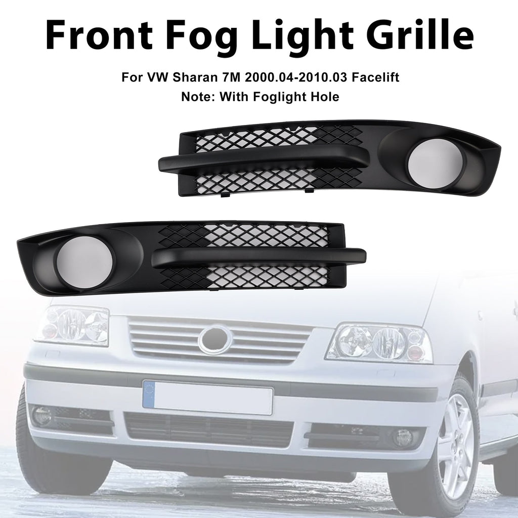 2000-2010 Volkswagen Sharan 7M Front Bumper Grille Fog Light Hole Insert