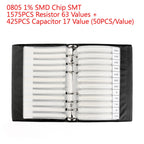 0805 SMD Resistor 63 Value Pack 2000PCS 1% Tolerance + Capacitor Sample Book 17 Values