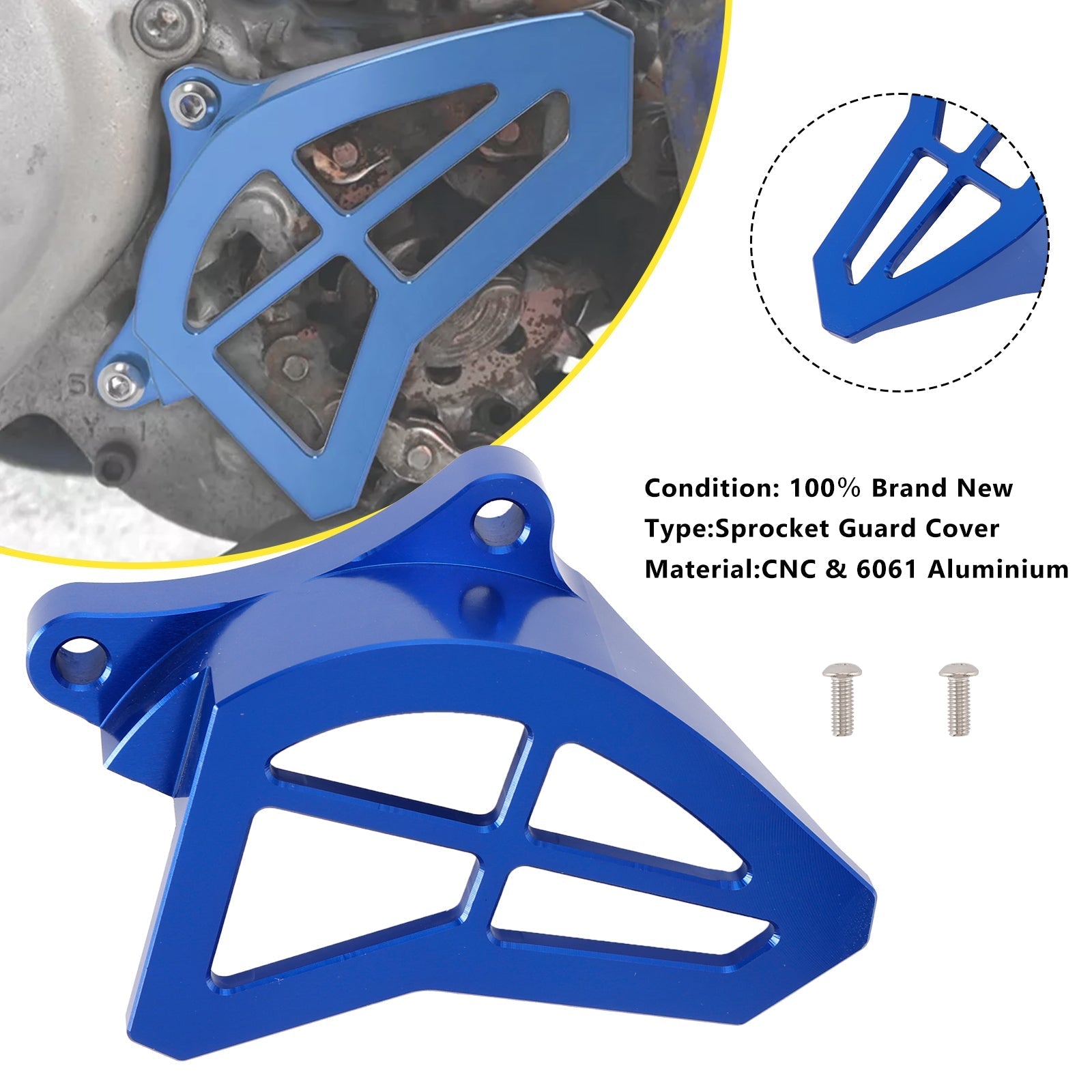 1993 to 2004 YZ125 Yamaha Aluminum Sprocket Cover Chain Guard Protector