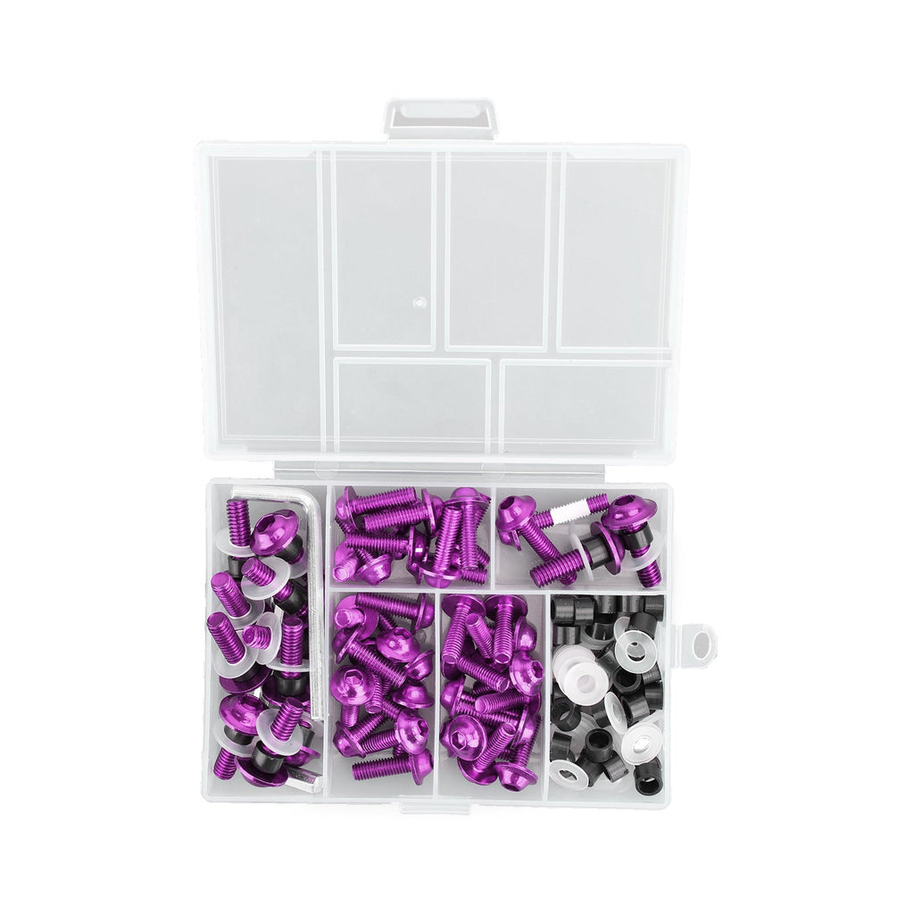 158x Motorcycle Windscreen Fairing Hardware Kit Purple Sportbike Clip Screw Bolt Fasteners