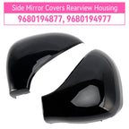 Side Mirror Covers for 07/2006-05/2015 Peugeot 207 Hatchback Bright Black Rearview Housing